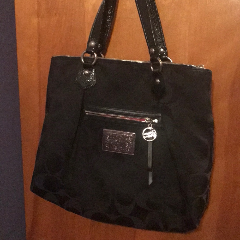 Coach jacquard zip-top tote